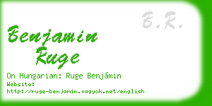 benjamin ruge business card